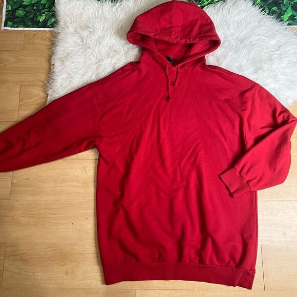 TopShop red oversized long sleeves hoodie sweater - Picture 6 of 10